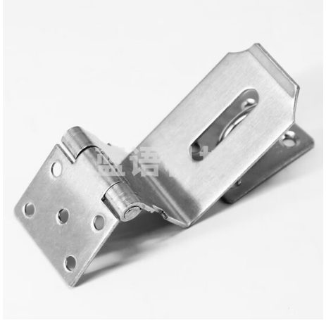 海斯迪克 不锈钢加厚门锁扣带挂锁 防盗门扣插销搭扣 4寸锁扣配挂锁40mm 带螺丝 HKT-173