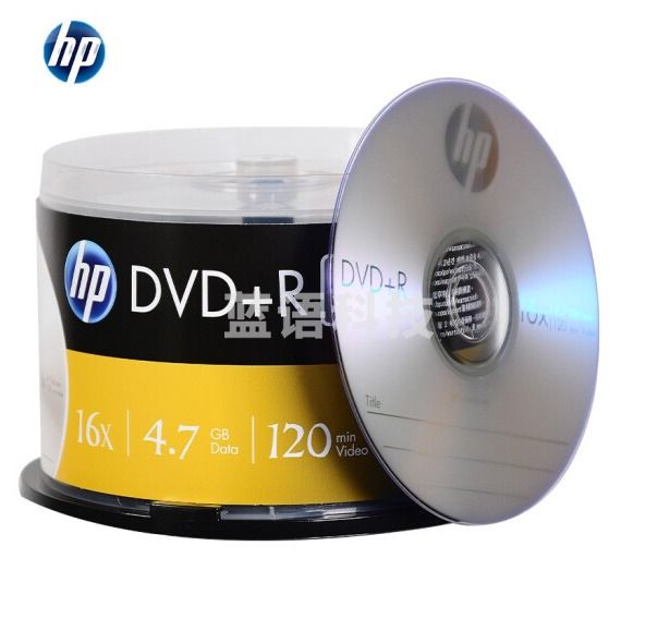 惠普DVD+R-7 光盘/刻录盘 空白光盘 16速4.7GB 桶装50片