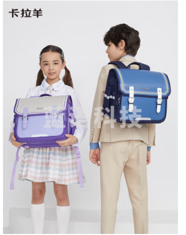 卡拉羊（KALA·Y）儿童书包小学生男孩女生1-3年级减负护脊横版背包CX2143葡萄紫