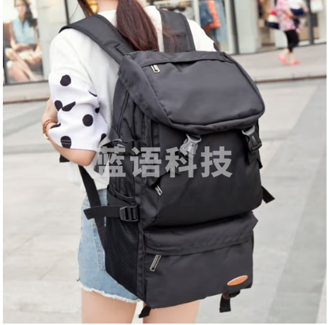 Landcase 背包男休闲大容量旅行背包女户外短途出差行李包旅游双肩包男多功能登山包学生书包 8051黑色小号