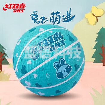 红双喜5号篮球儿童青少年小学生用橡胶室外用FB500-12A 蓝色
