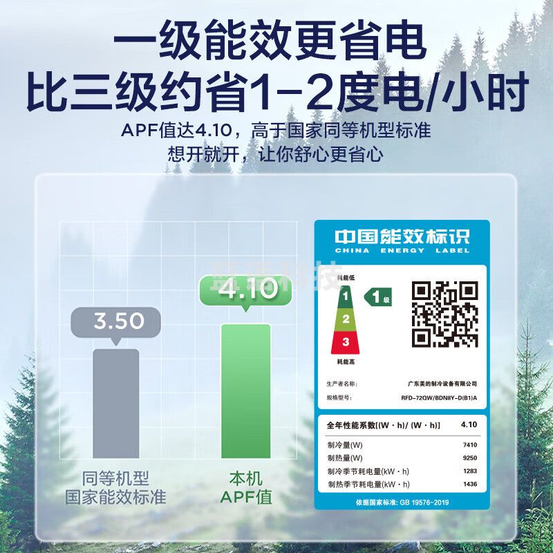 美的（Midea）天花机空调3匹吸顶空调吊顶空调一级能效中央空调220V包11米铜管 RFD-72QW/BDN8Y-D(B1)A