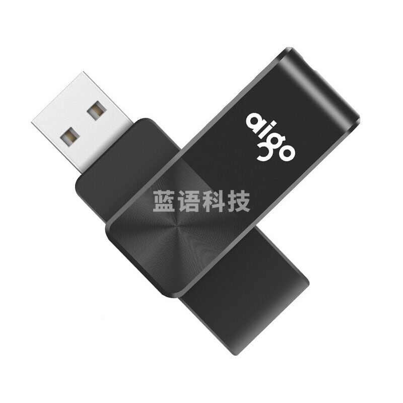 爱国者（aigo）U盘 U266 USB2.0 旋转防护 黑色 CD纹防滑设计 【16G】