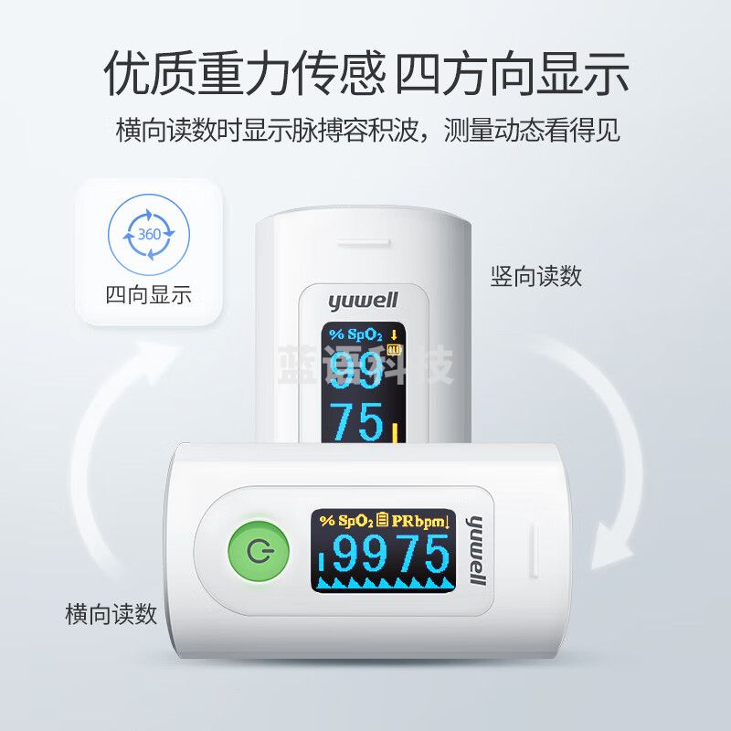 鱼跃(yuwell)血 氧仪YX302指夹式 脉 搏血 氧饱和度脉 搏检测器