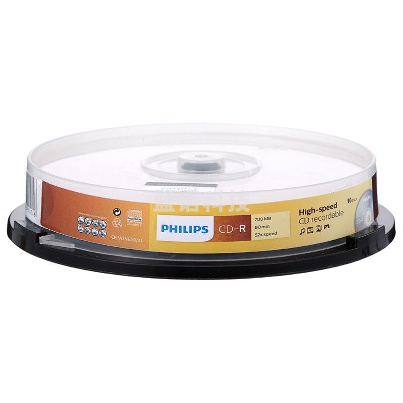飞利浦 PHILIPS 可擦写光盘 CD-R 10片/筒