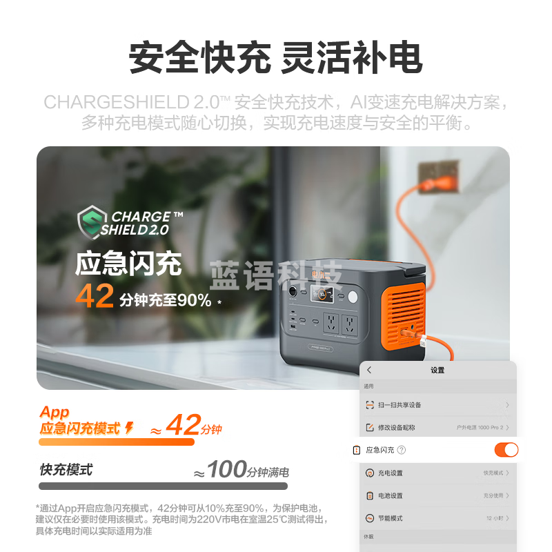 电小二【1度电新品】快充户外电源1500W大功率大容量220V移动电源车载充电宝露营应急储能电池1000Pro2
