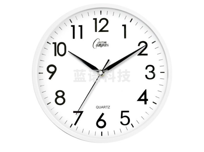 康巴丝（COMPAS）挂钟C2855 白色 直径26cm 创意简约钟表客厅石英钟表挂墙时钟