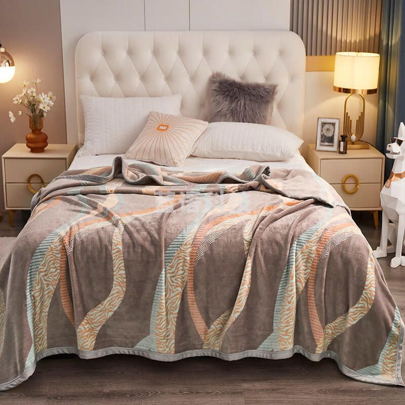 北极绒 雪貂绒毯 法莱绒珊瑚绒盖毯保暖毯子 200X230cm纽约灰