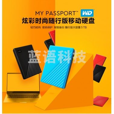 移动硬盘2t WD西部数据移动硬盘2T Passport