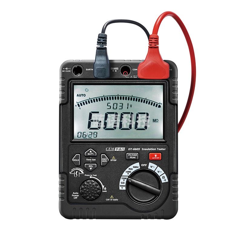 华盛昌（CEM）DT-6605专业高压绝缘电阻测试仪 兆欧表 高精度接地电阻测试仪 绝缘测试电阻5000V 60GΩ