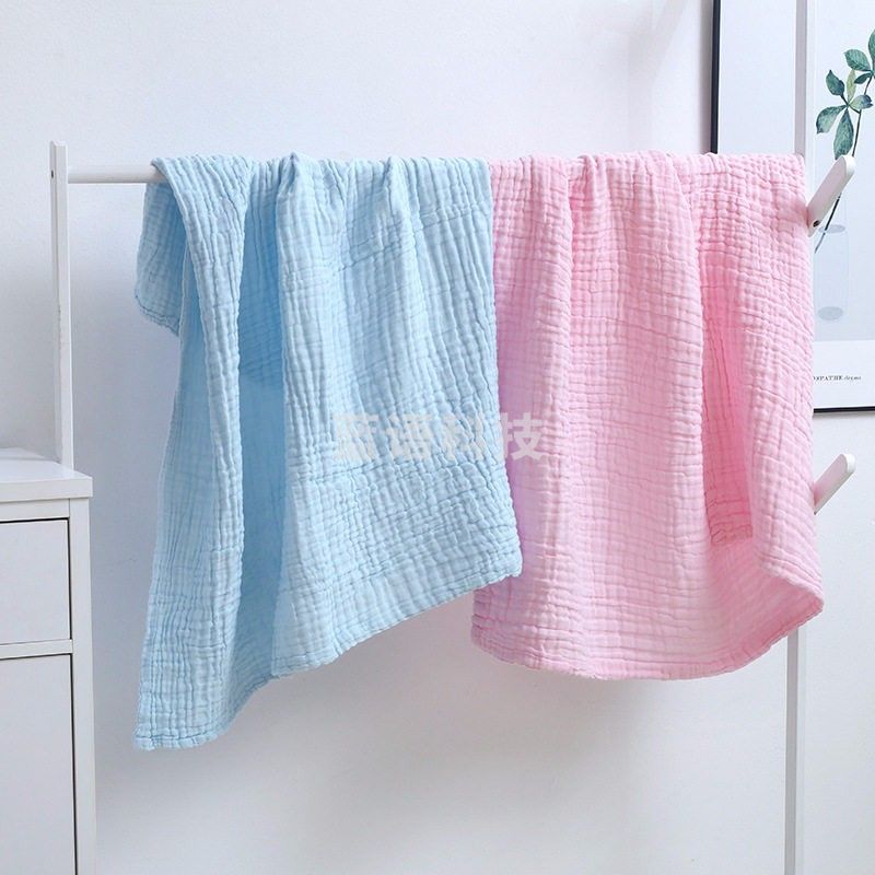 北极绒 浴巾 纯棉纱布儿童毛巾被盖毯 全棉6层纱布抱被宝宝洗澡巾 105*105cm