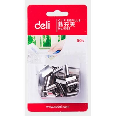 得力8592推夹器补充夹50枚/盒 10盒起订