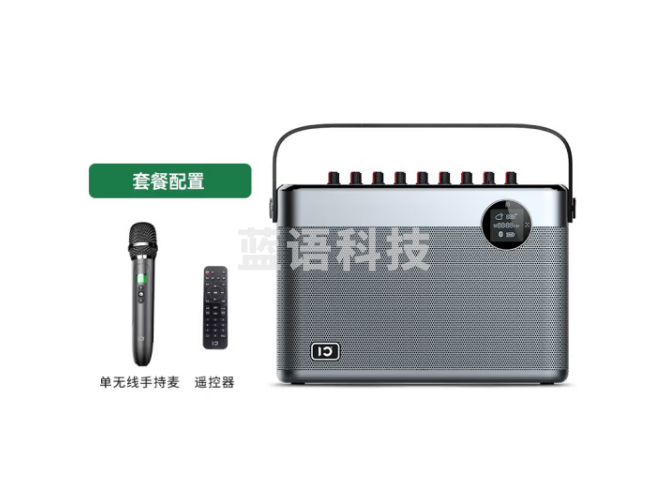 十度（ShiDu） T10发烧级居家电视手提K歌蓝牙HIFI音响便携式大功率音箱带双无线话筒KTV 深灰色+单话筒版