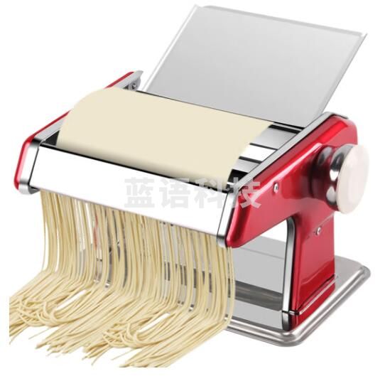 拜杰（Baijie）手压面条机厨房手摇面条机家用压面器小型打面机不锈钢压面机 红色