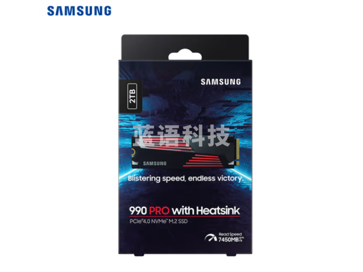 三星（SAMSUNG）2TB SSD固态硬盘 M.2接口(NVMe协议PCIe 4.0 x4) 990 PRO With Heatsink(散热片版)MZ-V9P2T0CW