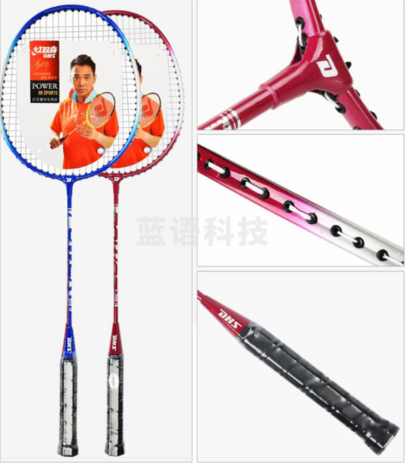 红双喜DHS209羽毛球拍对拍2支装实惠训练练习羽拍双拍(含手胶羽毛球)