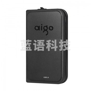 爱国者（aigo）500g USB3.0 硬盘 HD806 黑色 机线一体 抗震防摔