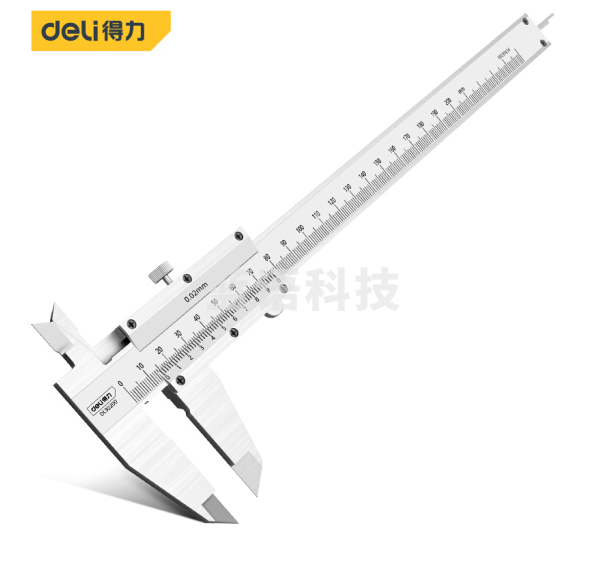 得力DL92200 机械式简易卡尺游标读数 内径外径卡尺200mm