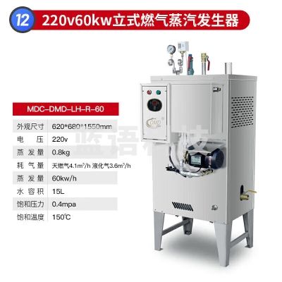 麦大厨 MDC-DMD-LH-R-60 立式电蒸汽发生器商用蒸汽机电热节能自动蒸馒头天然气蒸汽锅炉