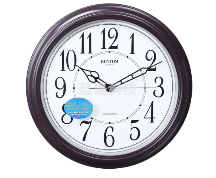 丽声（RHYTHM）报时石英挂钟CMH726nr06D办公室时钟 36cm树脂报时