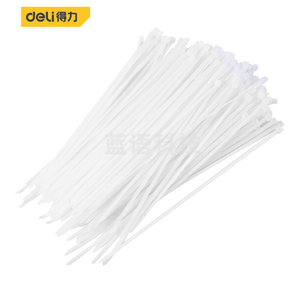 得力DL9446 自锁式尼龙扎带 理线带 扎线 4.0*250mm 白色 200支装
