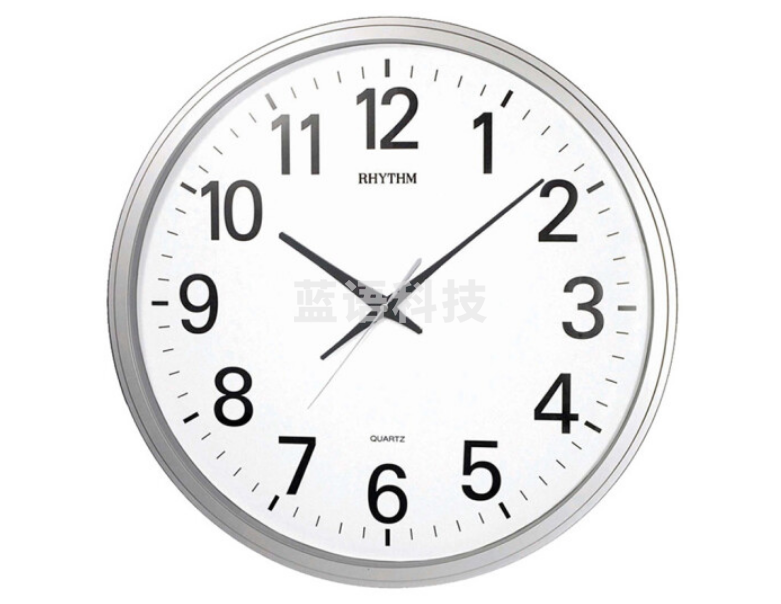 丽声(RHYTHM)挂钟CMG430NR19 办公室静音大挂表 圆形大号石英钟50cm银色