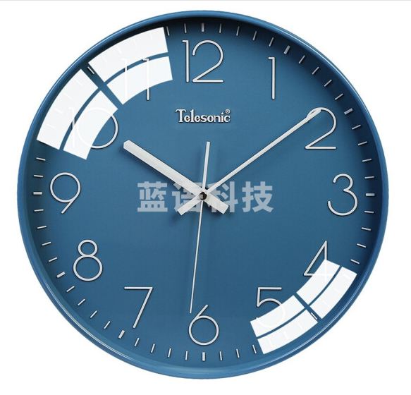 天王星（Telesonic）Q8723-4 挂钟 客厅创意钟表现代简约静音钟时尚个性3D立体时钟卧室石英钟圆形挂表 蓝色