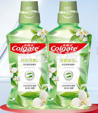 高露洁（Colgate）贝齿清新茶健漱口水500ml×2瓶装