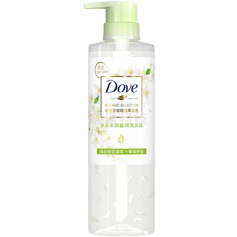 多芬(DOVE)天然植萃橙花香洗发露470ml 针对毛糙干枯发质 水润盈润洗发水洗发乳（无硅油）