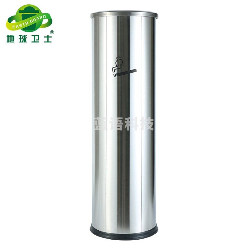 地球卫士 户外不锈钢立式烟灰柱 酒店吸烟区烟蒂柱 烟头收集器灭烟垃圾桶室外烟灰缸不锈钢屋顶形烟灰柱银色