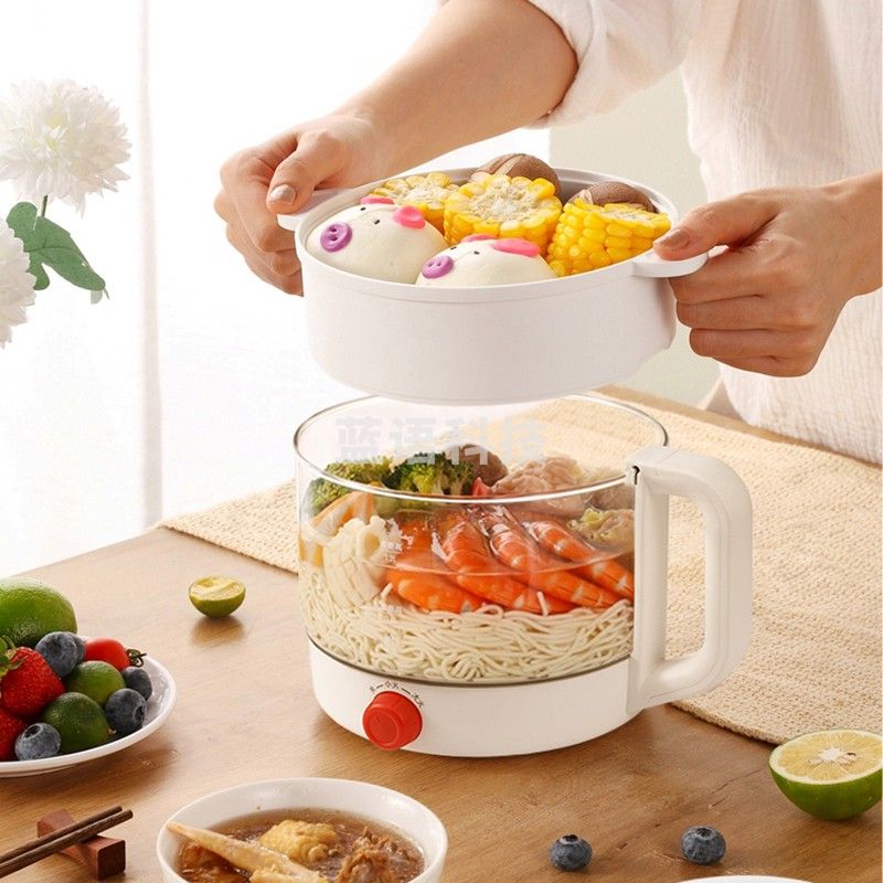 澳柯玛（AUCMA)多功能电煮锅高硼硅玻璃电火锅带蒸笼AKZZ-612L