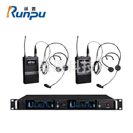 润普RP-102D 国产化视频会议麦克风/一拖二无线会议话筒/培训演讲主持专业头戴无线麦克风