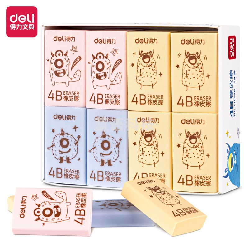 得力71124A 橡皮擦(混)(块) 24块/盒