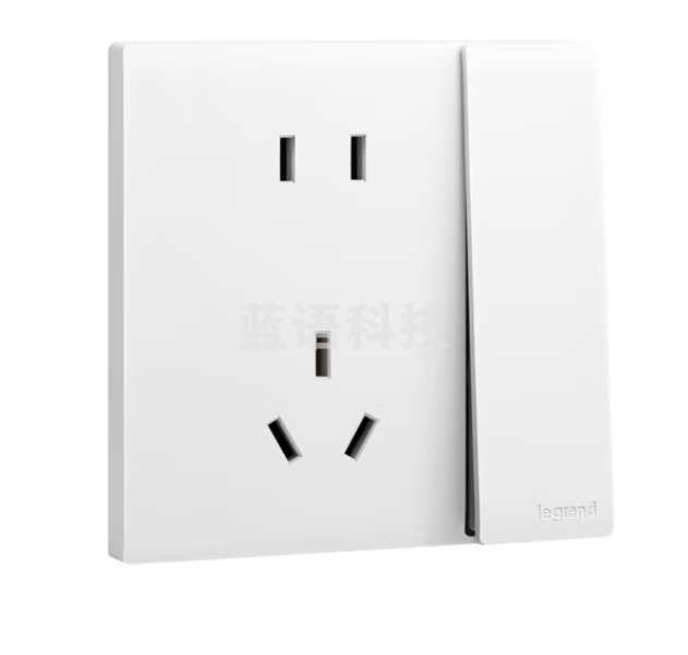罗格朗(LEGRAND)开关插座面板 简悦系列陶瓷白色 86型墙壁插座 10A五孔带单控开关F6R/15/10USL