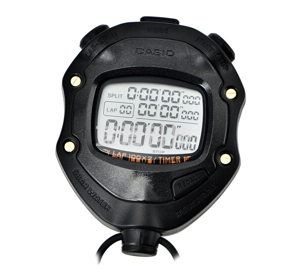卡西欧 HS-80TW 电子秒表 计时器钟表运动学生比赛卡表黑色HS-80TW-1PF