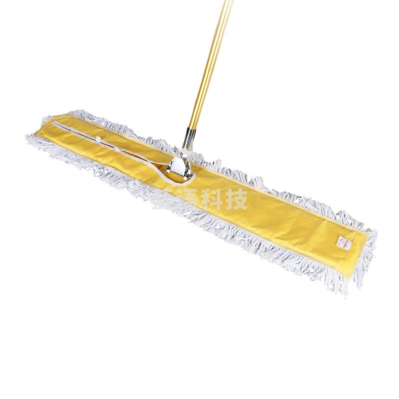 110cm商用平板拖把大码尘推酒店工厂瓷砖地板加厚加长棉线排拖推 黄色110cm整套