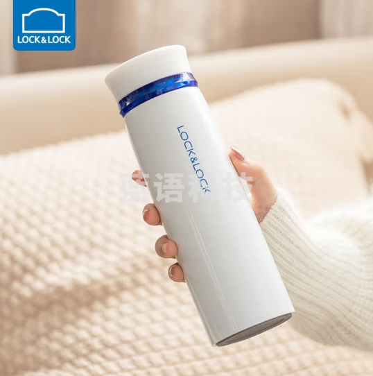 乐扣乐扣 LOCK&LOCK LHC4131WB 不锈钢保温杯 菲特旋转盖水杯 白蓝450ml