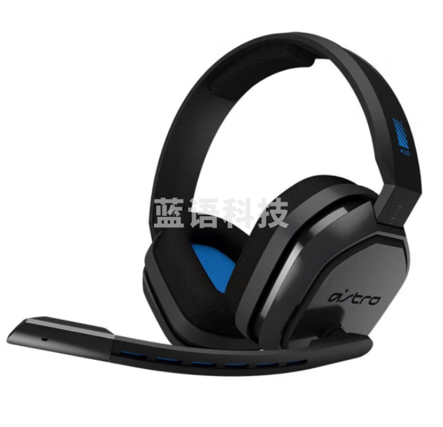 罗技A10 头戴式耳机麦克风 电脑笔记本有线电竞耳机 听声辨位 蓝色