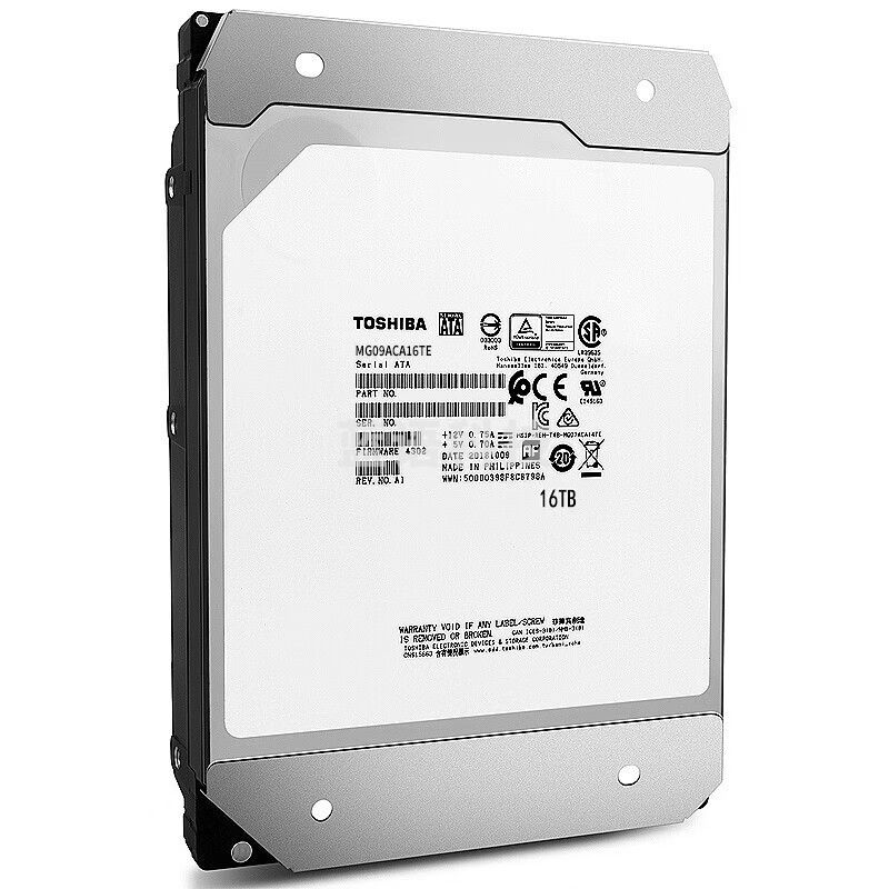 东芝（TOSHIBA）16TB 7200转 垂直式CMR 512MB SATA接口  机械硬盘 企业级硬盘 (MG09ACA16TE)