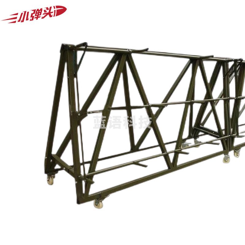 移动折叠拒马 模拟演习训练用收伸缩路障不锈钢组合式尖刺护栏 军绿色