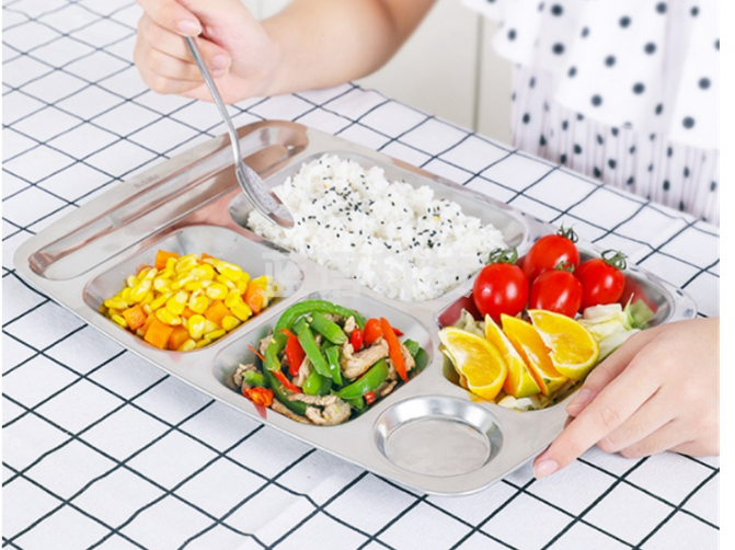 津御商厨 304不锈钢 6格加深餐盘