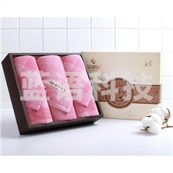 洁丽雅（Grace） 秀色-3 2条面巾1条方巾 棉桃礼盒 颜色随机