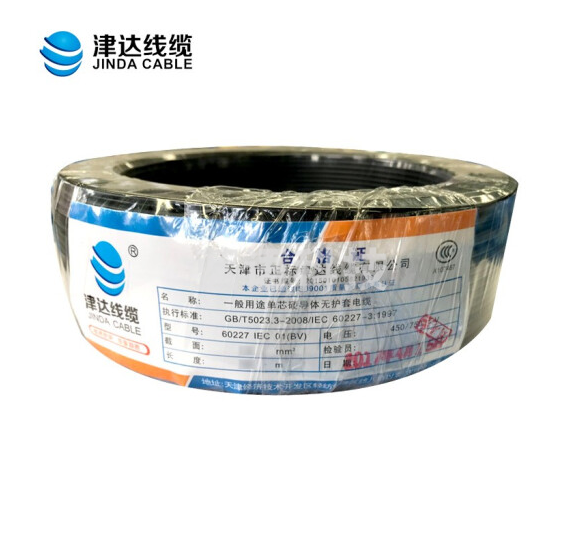 津达线缆 国标2芯YJV电力电缆 硬线 电线 电缆 1M 津达线缆 KYJV2*2.5平方黑色1米
