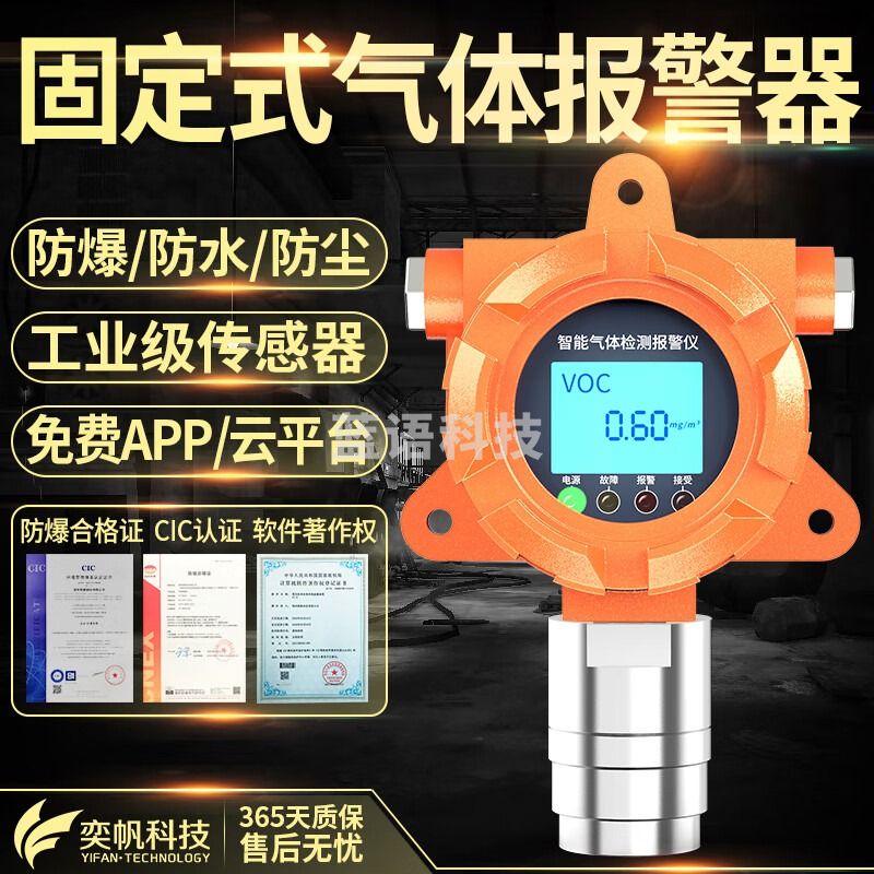 奕帆科技可燃气体探测报警器厨房天燃气液化气煤气检测仪瓦斯气体控制器 固定式检测仪【定金】