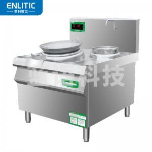 英利蒂克 Enlitic D124B-108 商用电磁炉灶 大功率炒菜灶台 食堂学校厨房凹面小炒炉 单头单尾