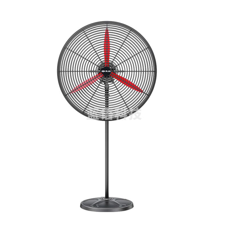 先锋工业风扇大风力工厂车间牛角扇商用立式摇头落地风扇FS-750落地款红铝叶电机（220v）加密网罩+1.8米电源线