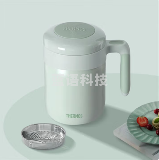 膳魔师(THERMOS)TCMM-520绿色不锈钢办公保温杯大容量有手柄桌面杯