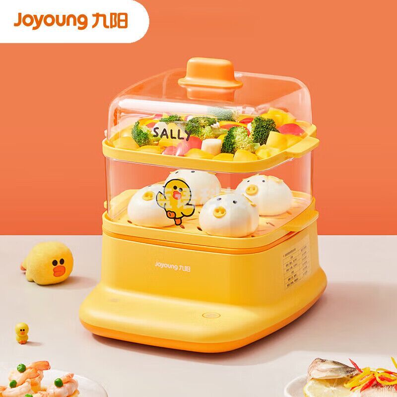 九阳九阳莎莉鸡电蒸锅家用蒸笼小型容量蒸菜蒸汽早餐机DZ60Y1XL 橙色 6L
