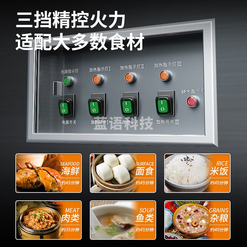 金佰特 KING BETTER 电热三门海鲜蒸柜多功能电蒸箱商用蒸饭柜 食堂大容量蒸鱼蒸菜DRYDHXZG1200