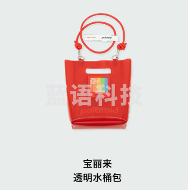 宝丽来(Polaroid)拍立得相机配件 手提单肩斜挎包大容量时尚百搭透明水桶包 透明红